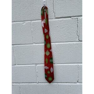 Christmas Ornaments Tie. Red Tie. Festive Tie. Ugly Sweater. Christmas Party